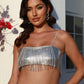 Nanyi Fashion thin strap diamond chain tassel super short top PO-V005